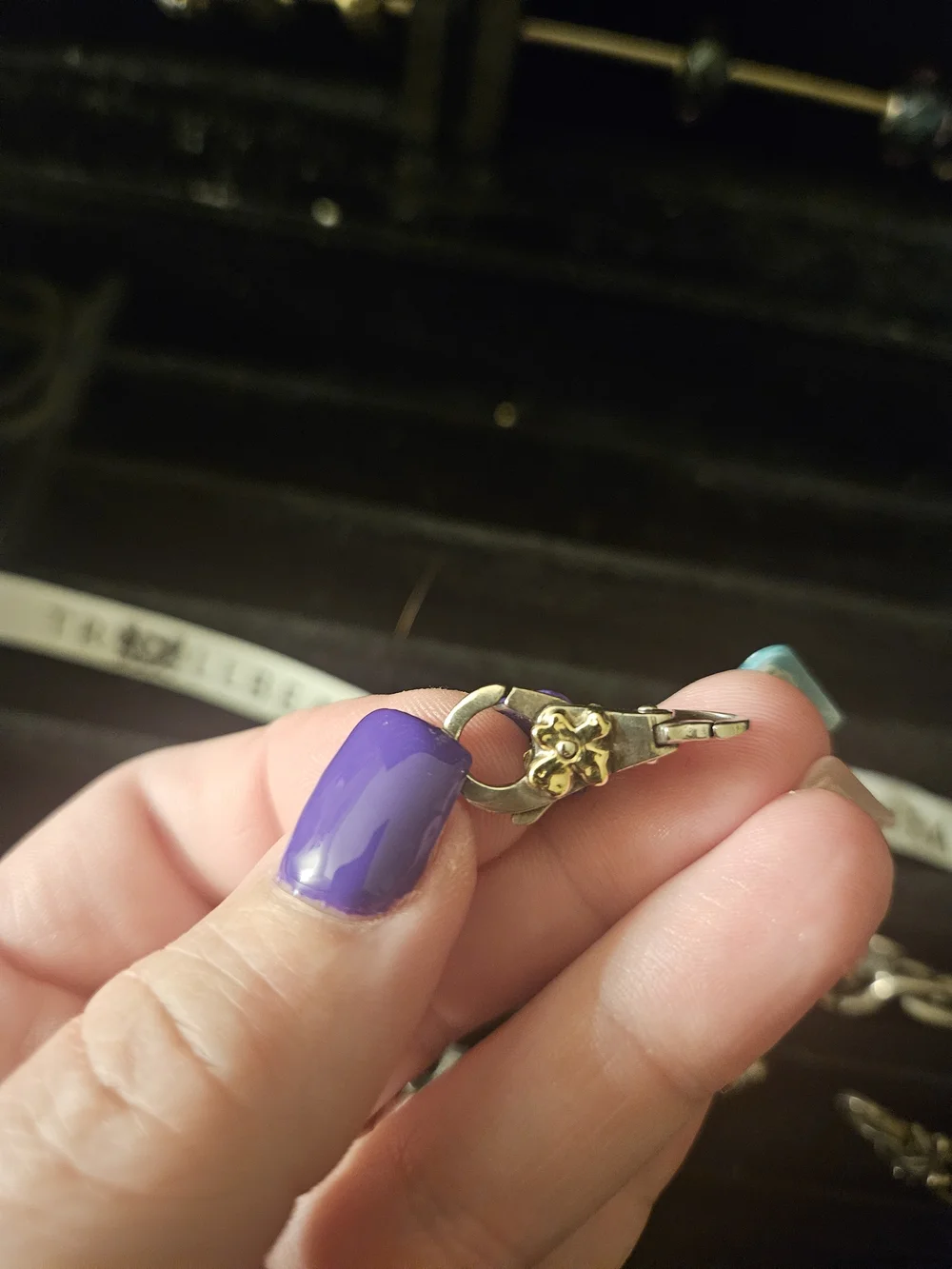 Trollbeads Authentic Silver lock with 18k gold flower design RETIRED